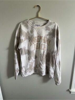 Tie-Dye Crewneck Sweatshirt - Cream & Tan